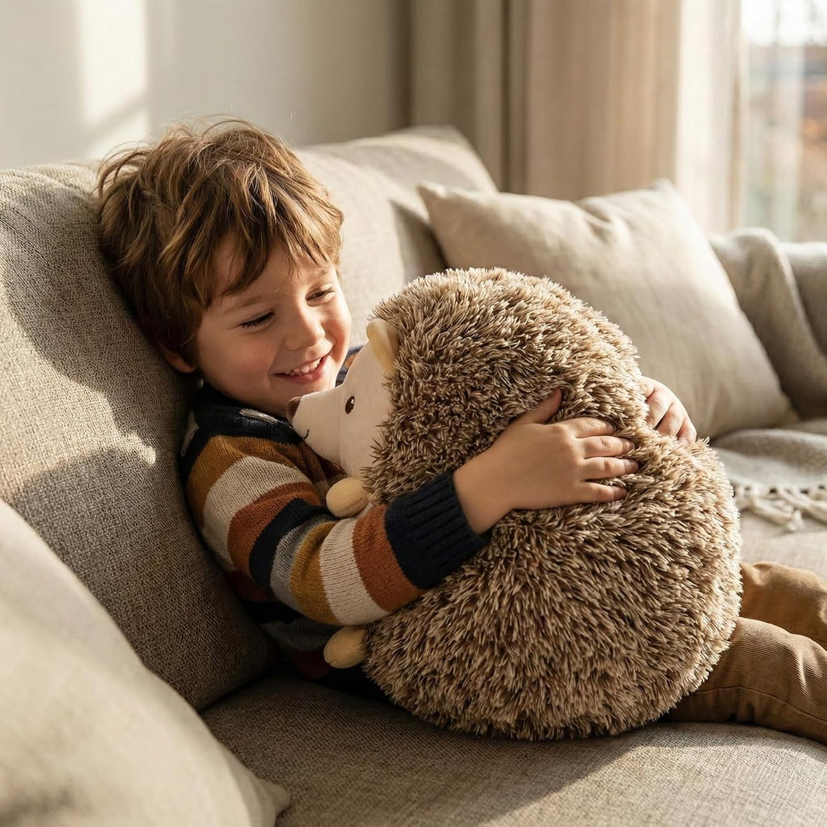 WEIGEDU Juguete de peluche de erizo, marrón, 12 pulgadas | Lindo ce...