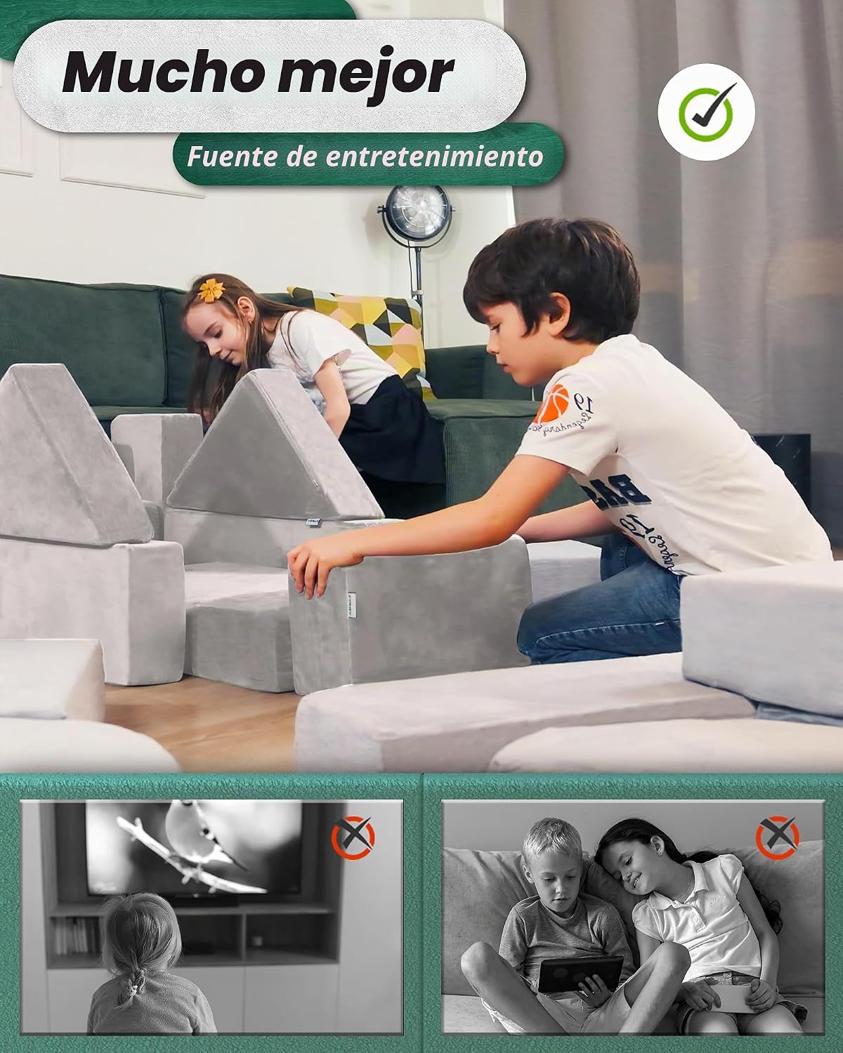 Lunix LX22 - Sofá modular de juegos para niños, sofá modular para n...