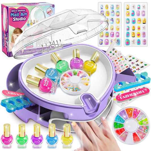 Ylovetoys Juego de esmaltes de uñas para niñas, kit de arte de uñas...