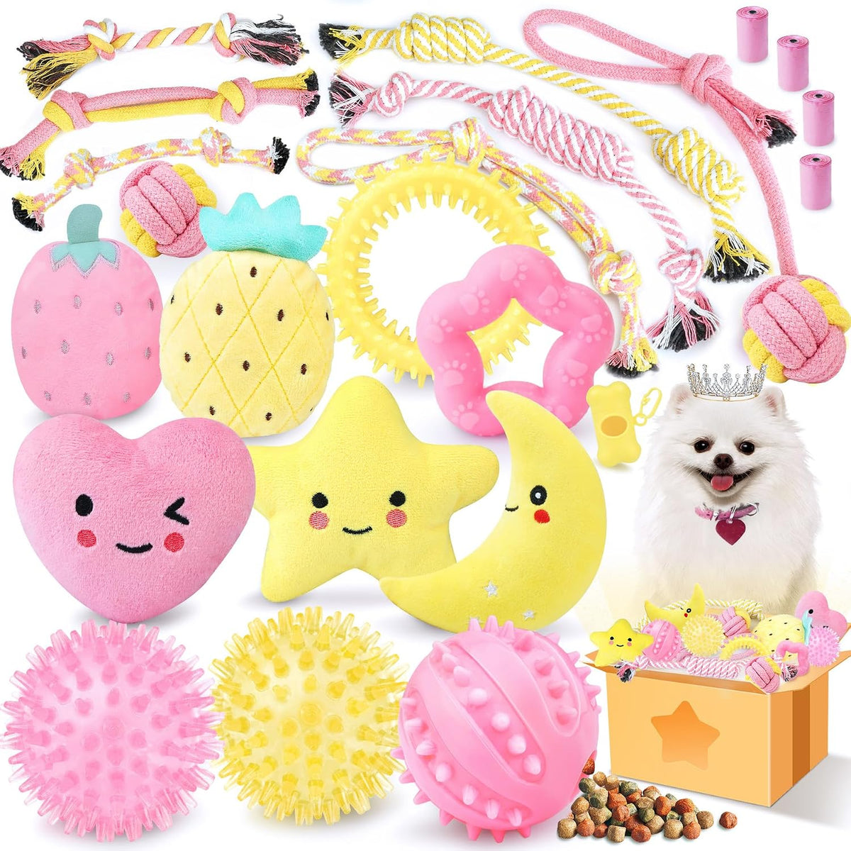 XIUGOAL Juguetes rosados \u200B\u200Bpara cachorros para la dentici...