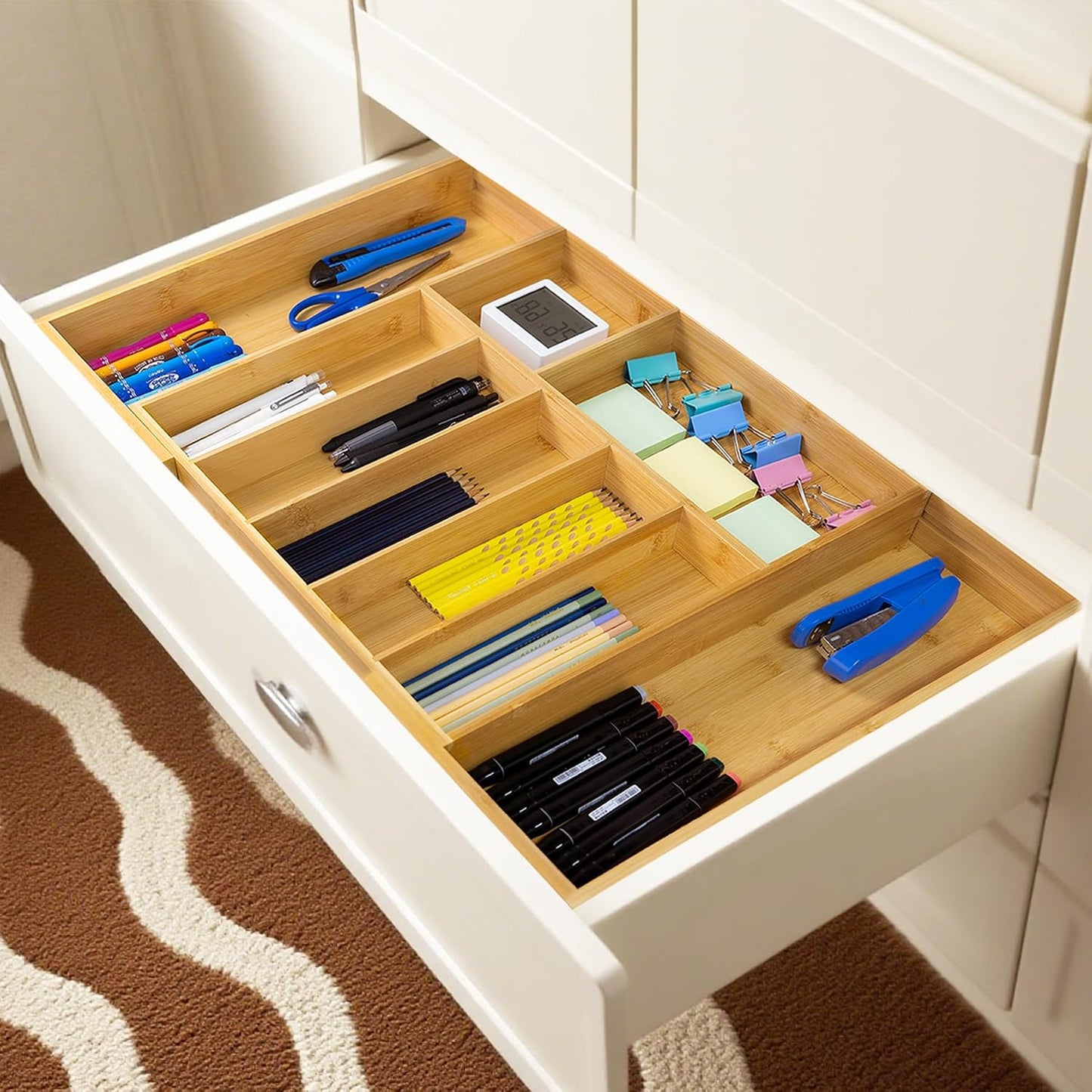 Utoplike Organizador de cajones de cocina extra grande, bandeja de...