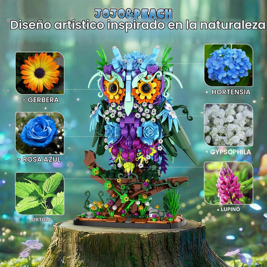 JOJO&amp;Peach Juego de construcción de juguete de búho floral para...