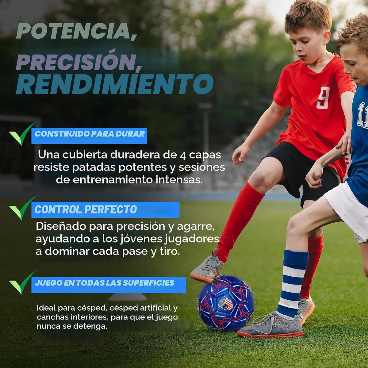 Western Star Soccer Ball USA - Balones de fútbol oficiales de grado...