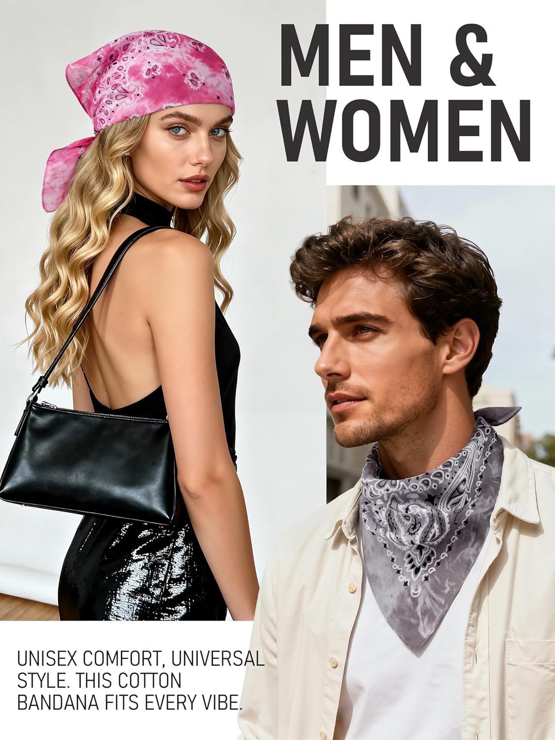 URATOT Paquete de 6 bandanas de algodón con estampado de cachemira...