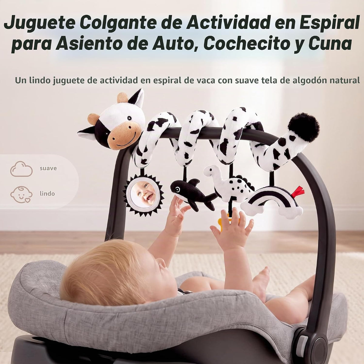 Asiento de coche en espiral para bebés de 0 a 6 meses, asiento de c...