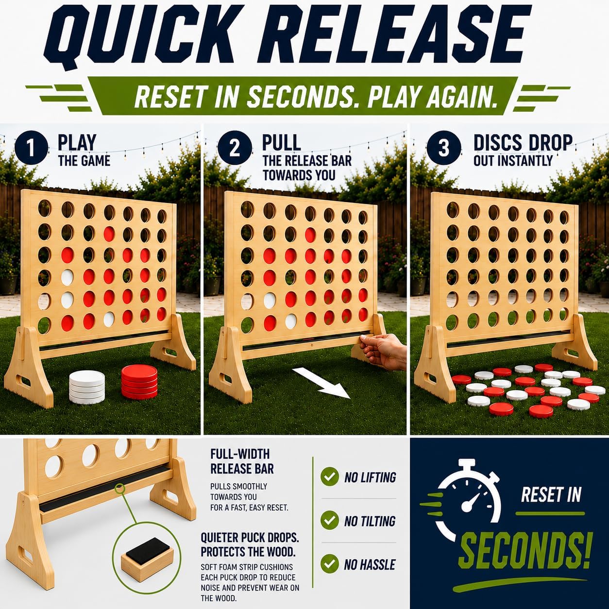 Tailgating Pros Cuatro Gigante Premium en una Fila con Estuche de T...