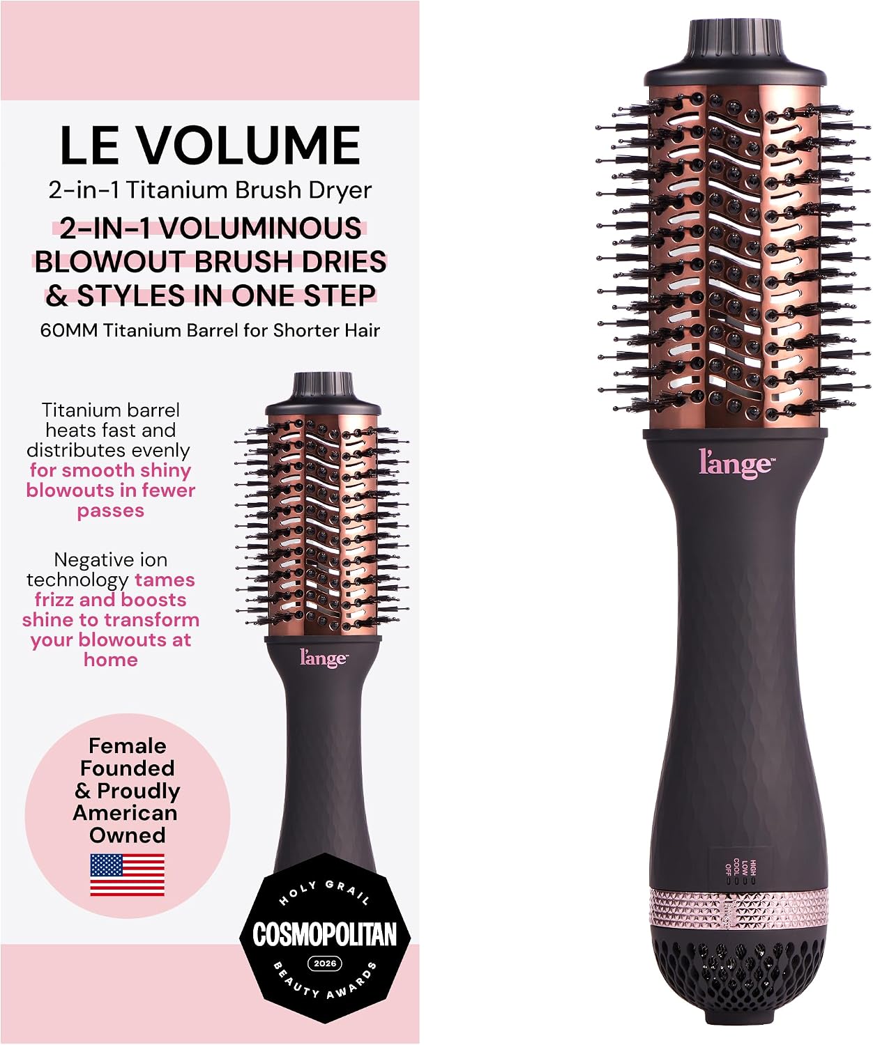 L'ANGE HAIR - Cepillo secadora de aire caliente Le Volume 2 en...