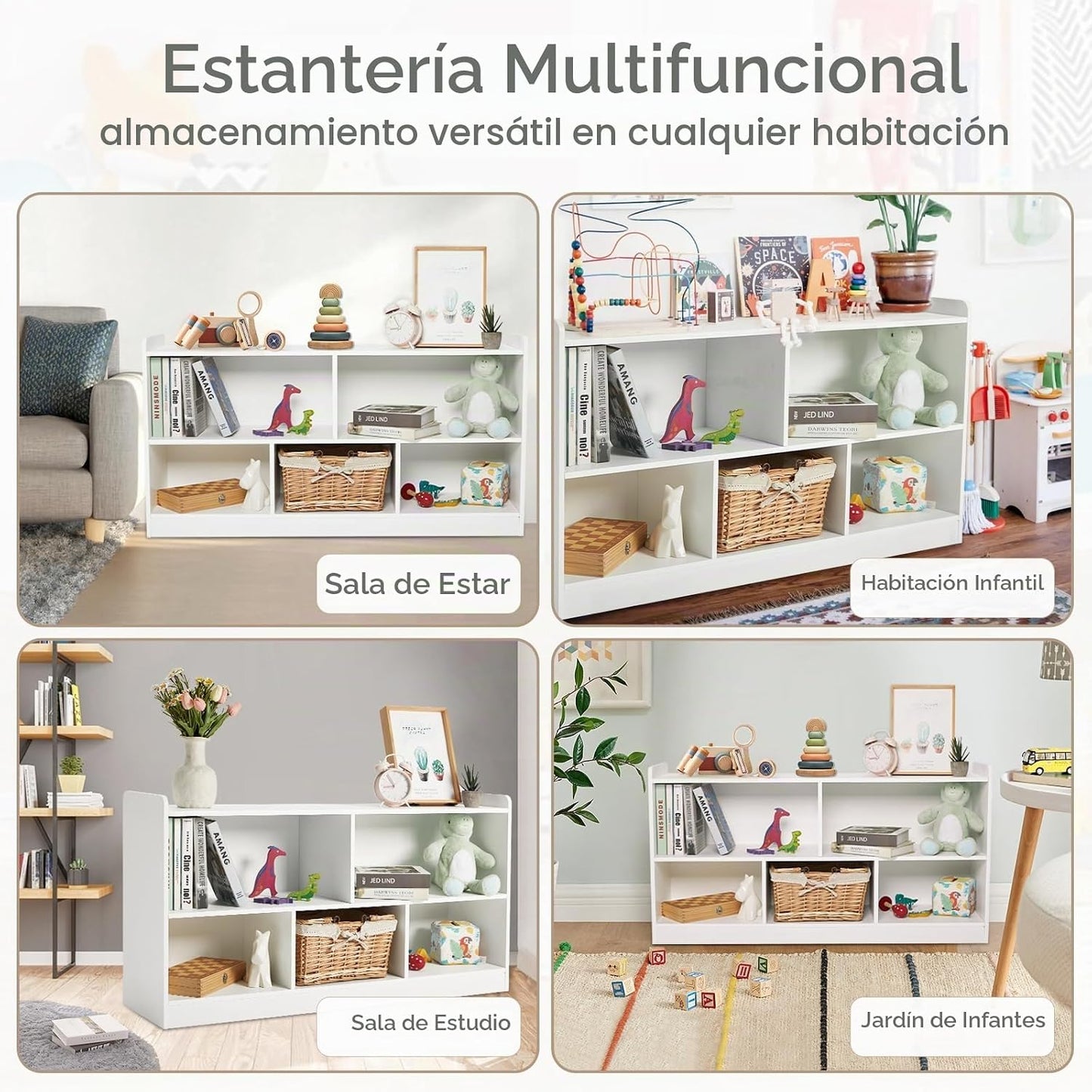 PTINFLUCE Estante Montessori, organizador de almacenamiento de jugu...