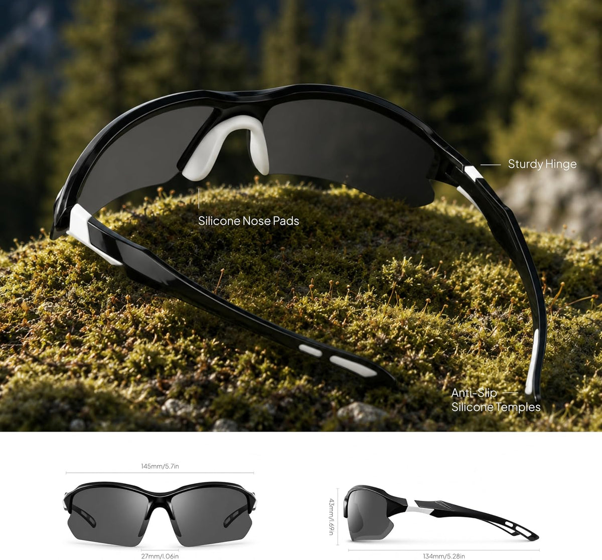 Paquete de 3 gafas de sol deportivas polarizadas para hombre, gafas...