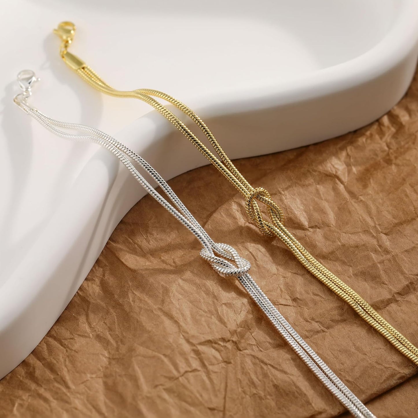 KOHOTA - Pulseras de plata y oro para mujer, chapadas en oro de 14...