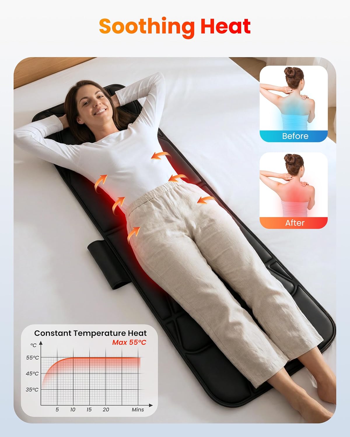 Comfier - Tapete de Masaje de Cuerpo Completo, Almohadilla de Masaj...