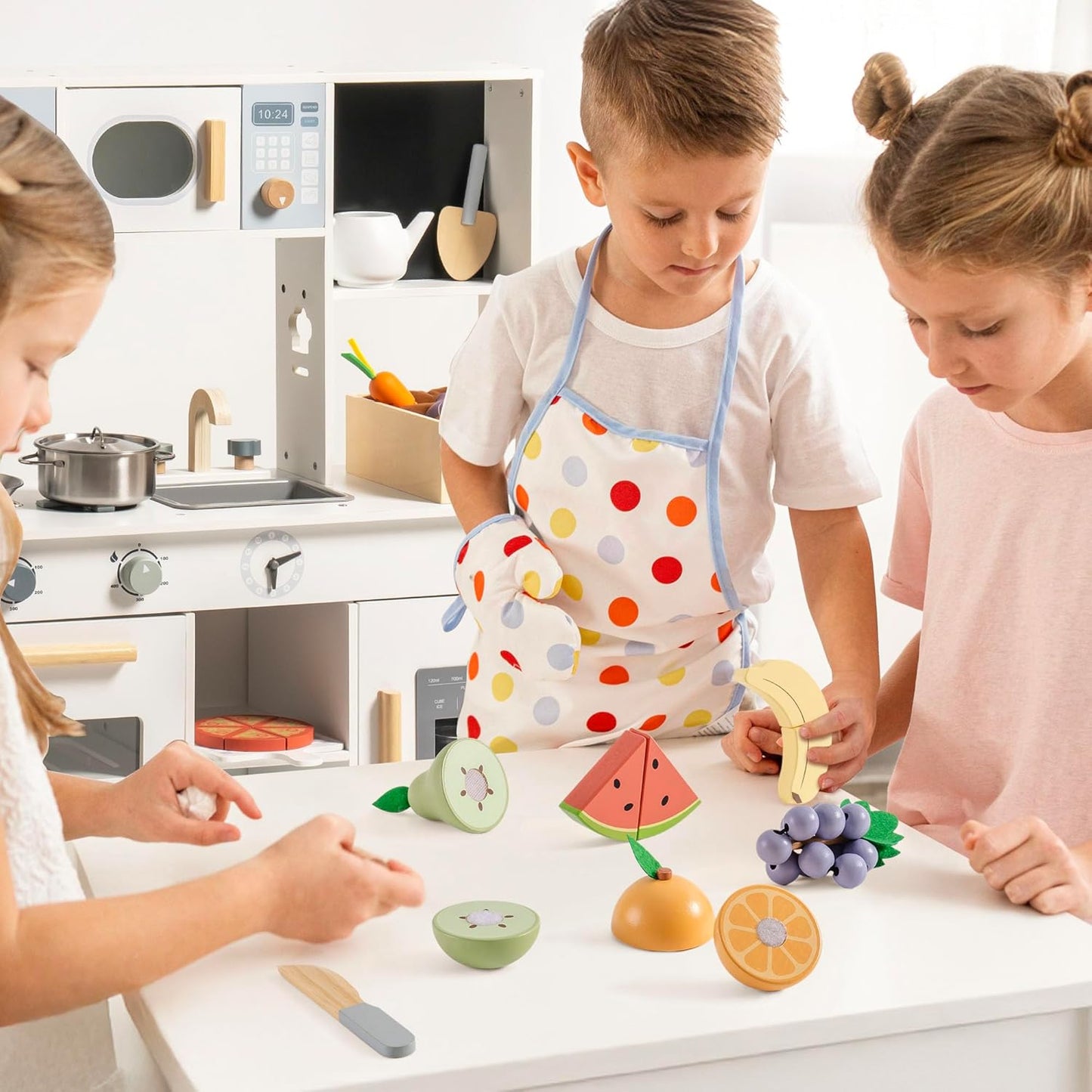 ROBOTIME Juego de Comida de Juguete de Madera para Cortar Frutas, J...
