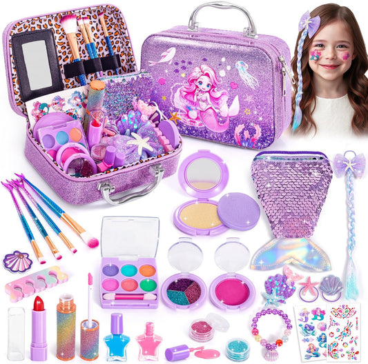 Hohosunlar Maquillaje para niños pequeños, juego de maquillaje lava...