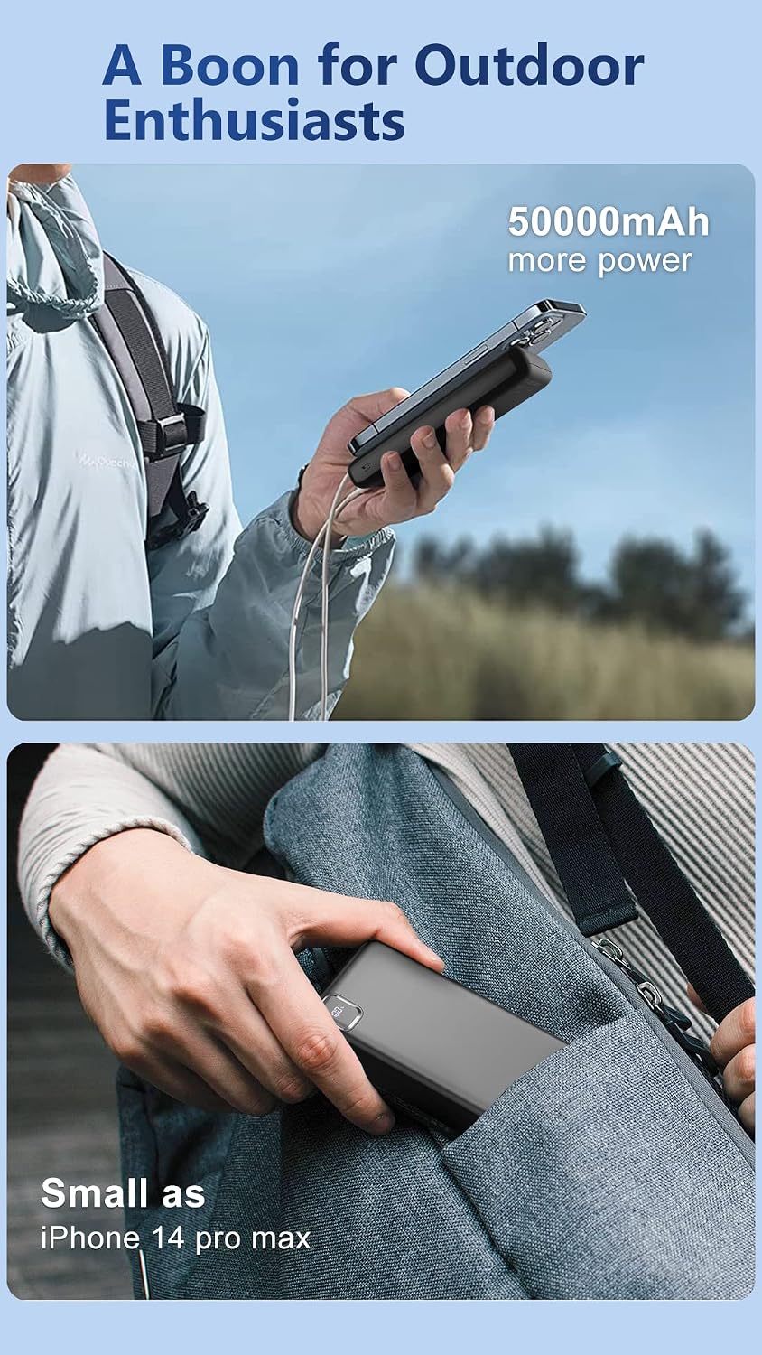 Cargador portátil Power Bank 50000mAh, paquete de baterías de carga...
