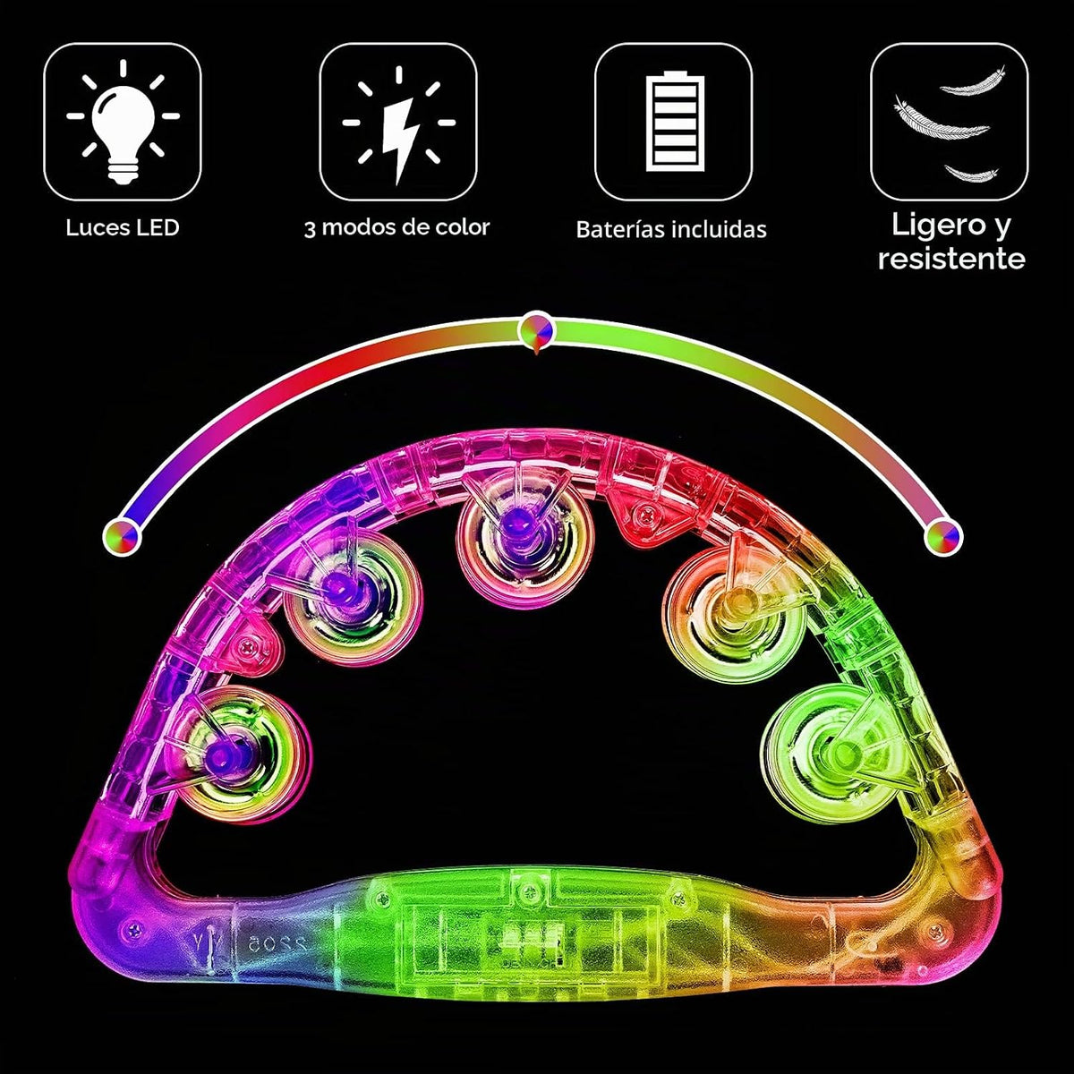 Panderetas iluminadas para adultos, juguetes sensoriales para niños...