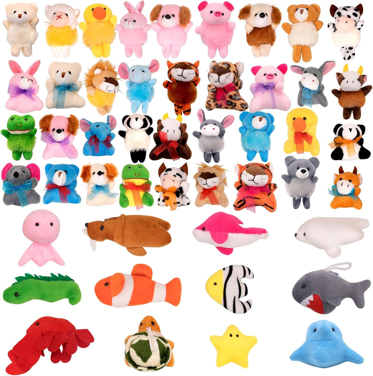 JoyRapt Paquete de 48 Animales de Peluche Pequeños Regalos a Granel...