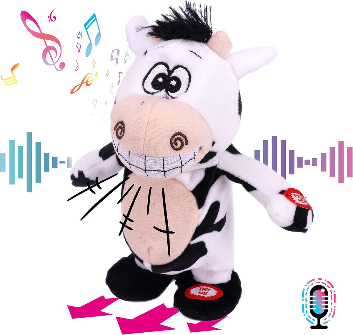 Hopearl Vaca que habla y canta, repite lo que dices caminando, jugu...