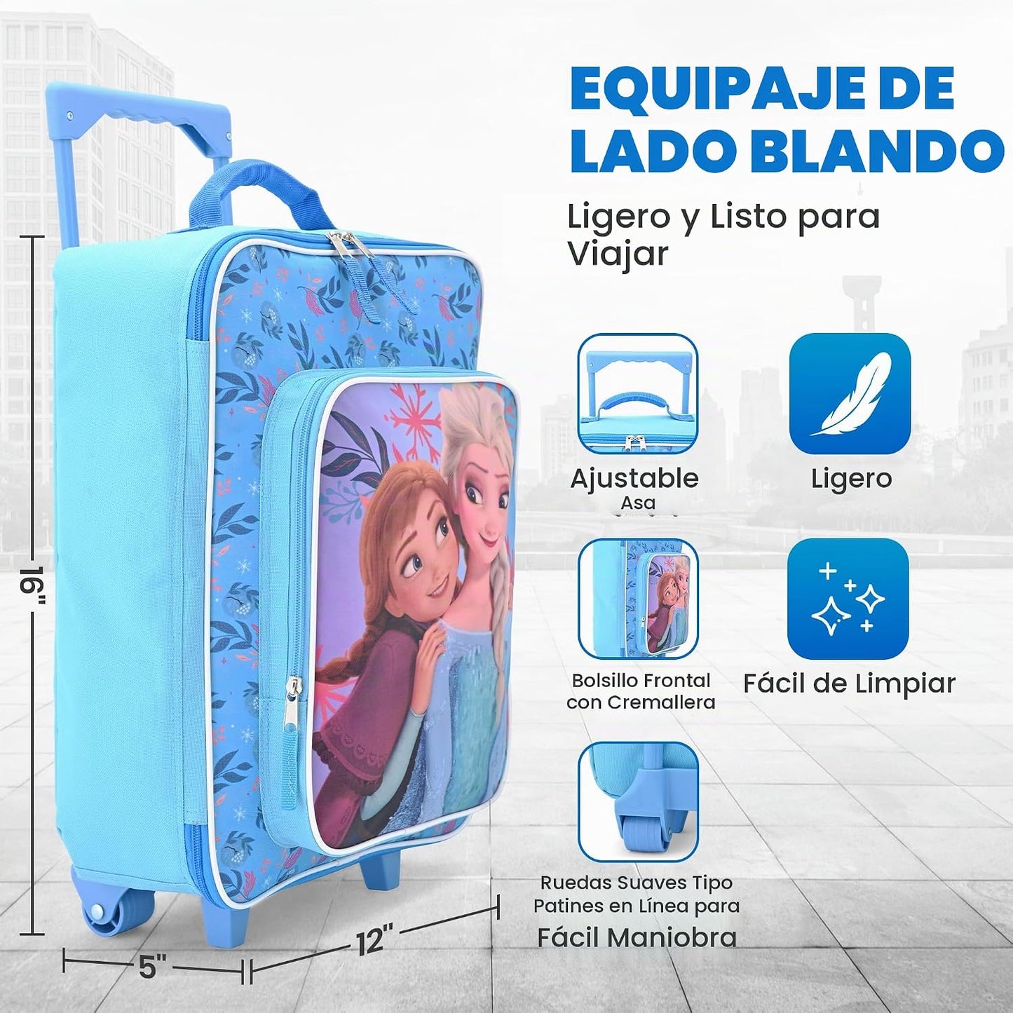Fast Forward Equipaje para Niños de 16" Lado Suave con Ruedas M...