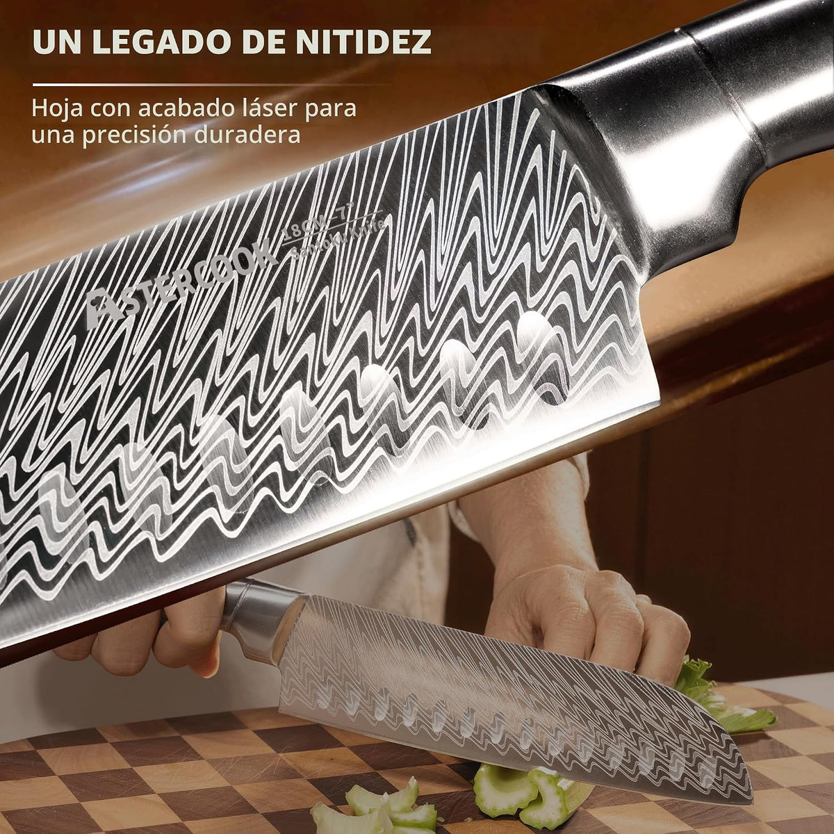 Astercook - Juego de cuchillos de cocina de 21 piezas con afilador...