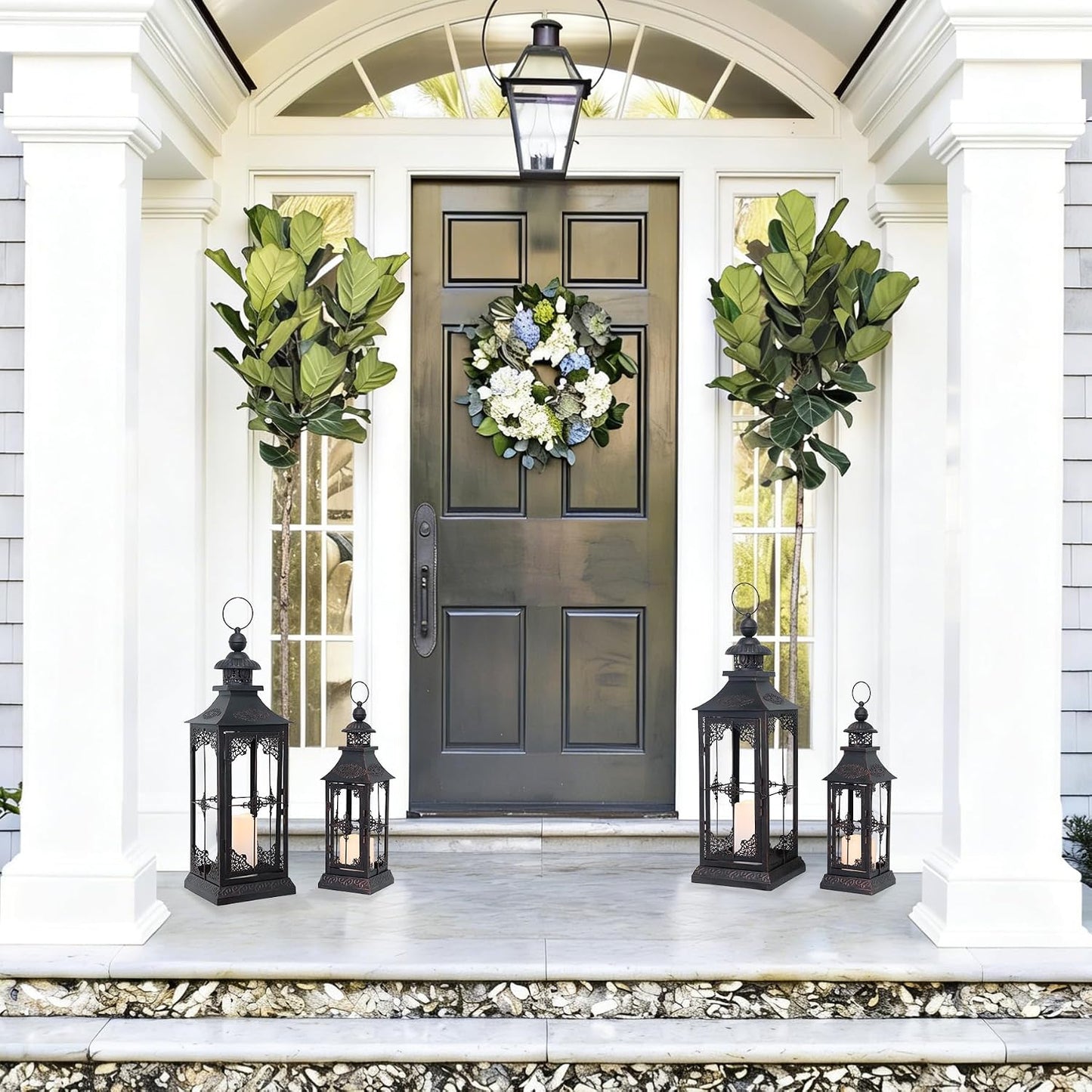 DECORKEY Faroles LED decorativos para exteriores e interiores, faro...