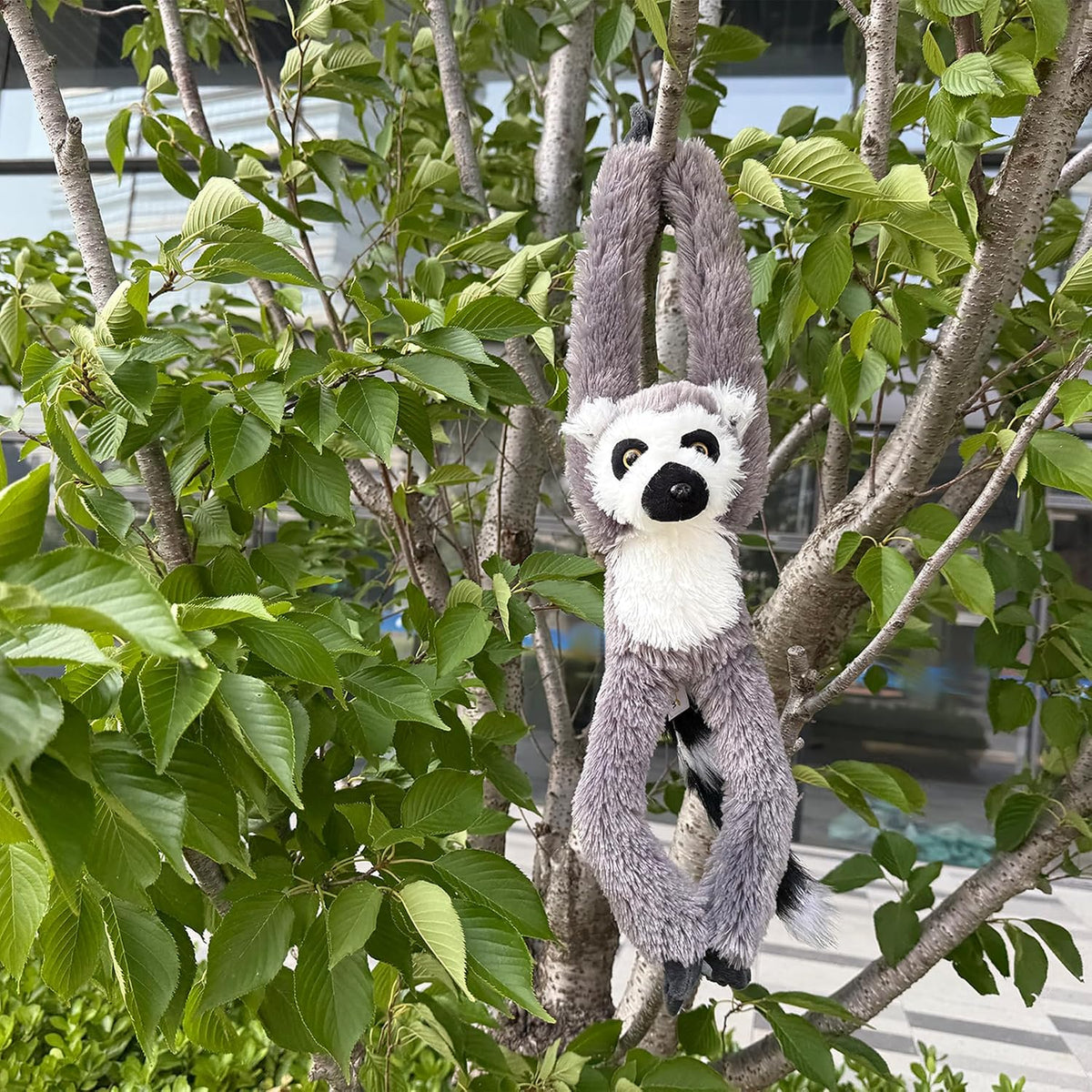 Hideekoog Juguete de peluche de lémur colgante, ganchos y animales...