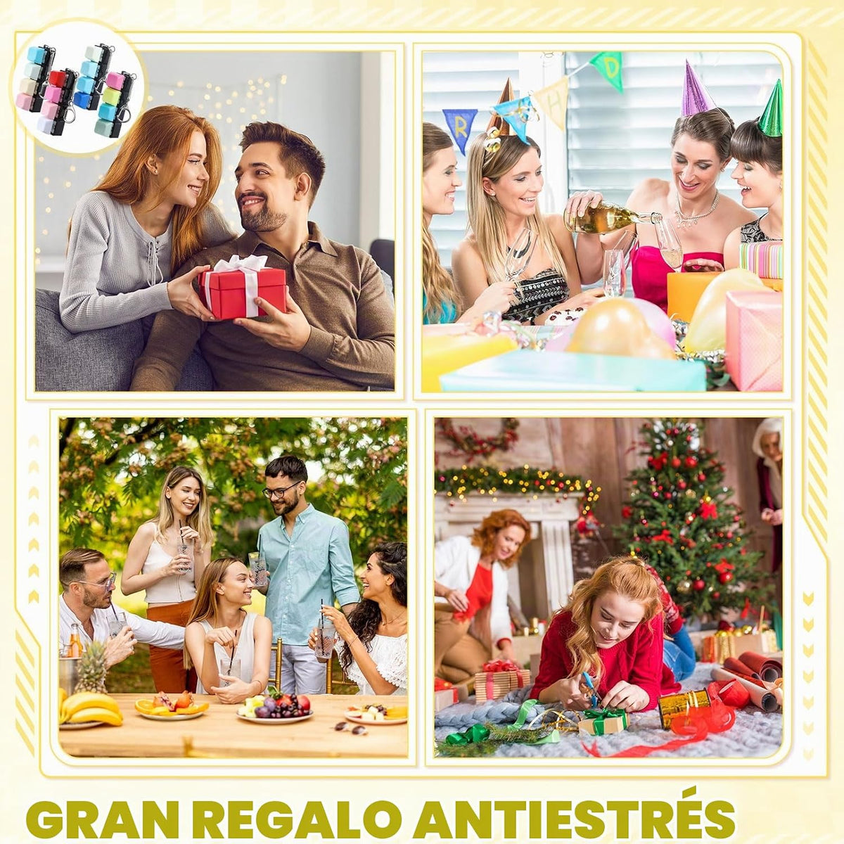 Halloscume 4 piezas de juguete para ansiedad con teclado, 4 en 1 Cl...