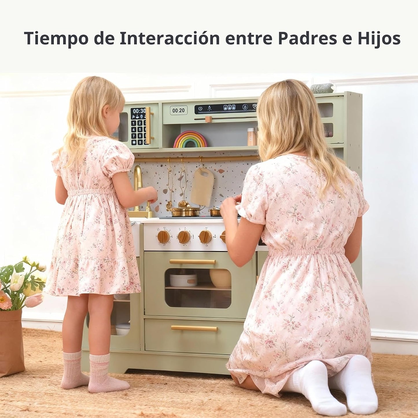 Juego de cocina de madera para niños \u2013 Cocina de simulación re...