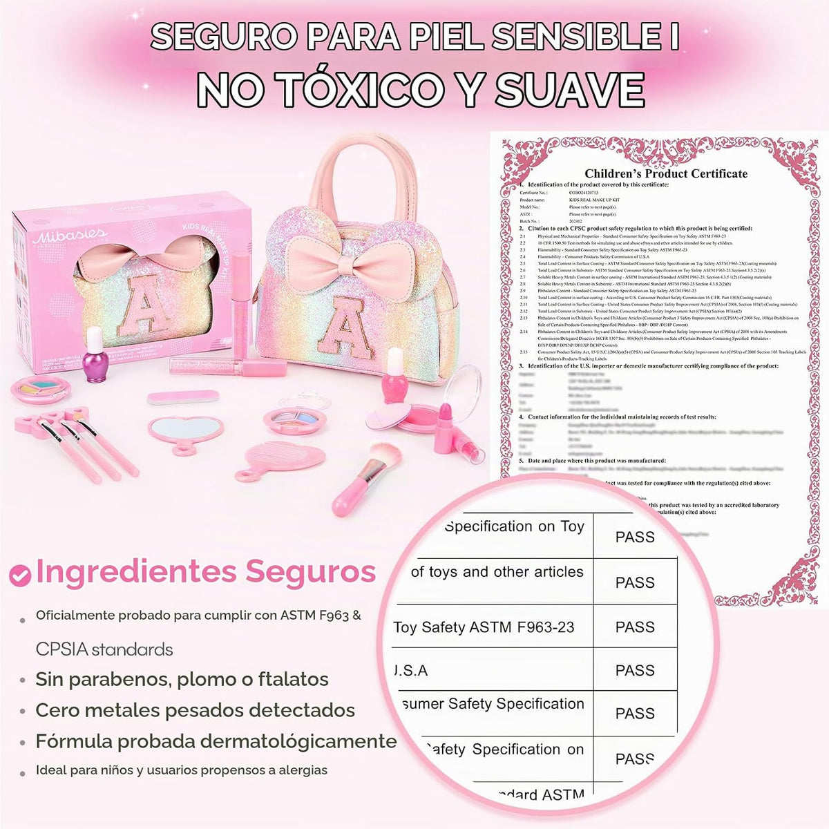 Kit de maquillaje lavable para niñas \u2013 Juego de maquillaje rea...