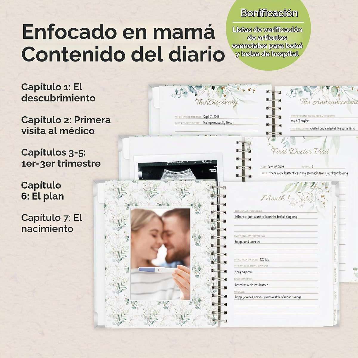 Diario de embarazo para regalos de madres primerizas - Libro de rec...