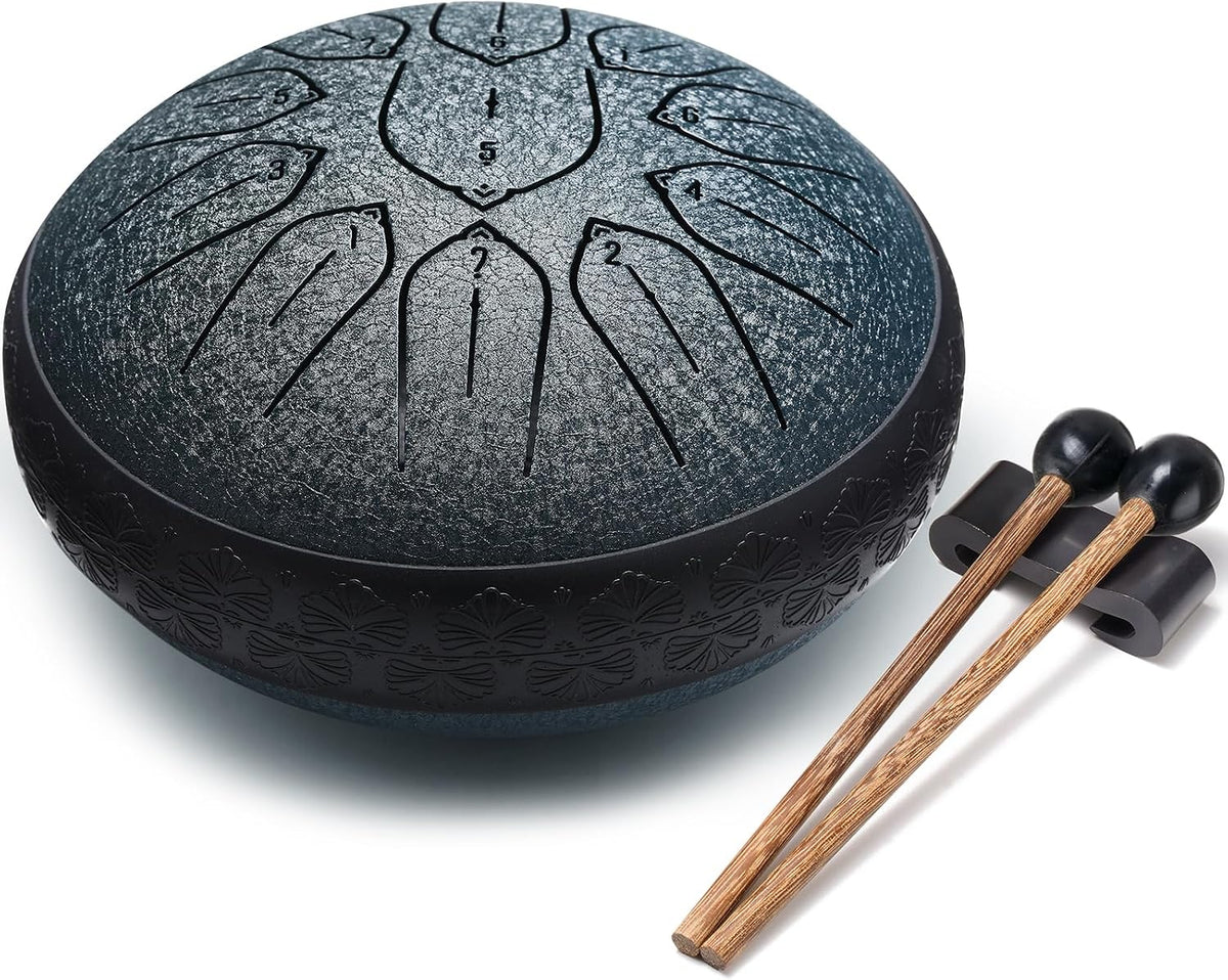 PUJONI Tambor de lengua de acero, instrumentos de percusión de 11 n...