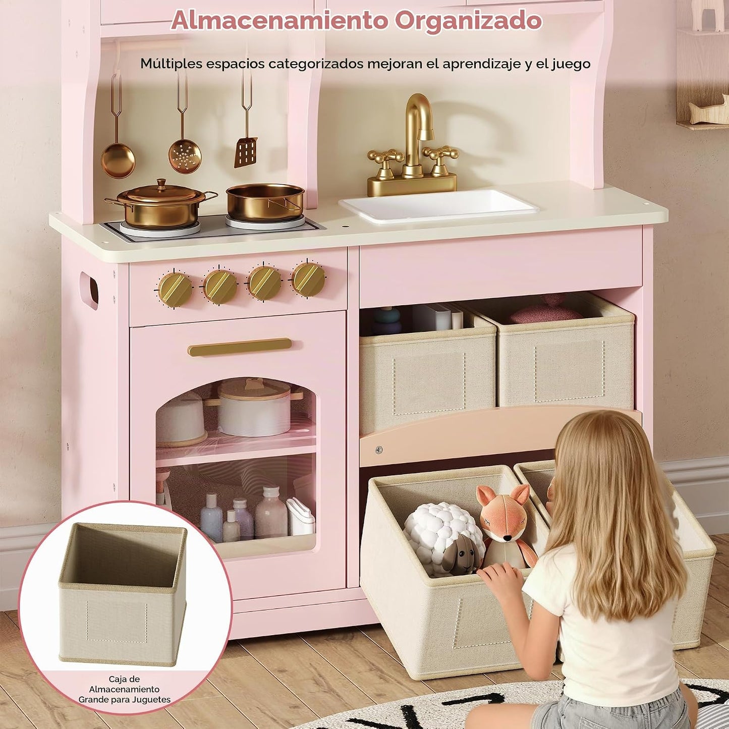 knoworld Cocina de Juguete para Niños, Juego de Cocina de Madera co...