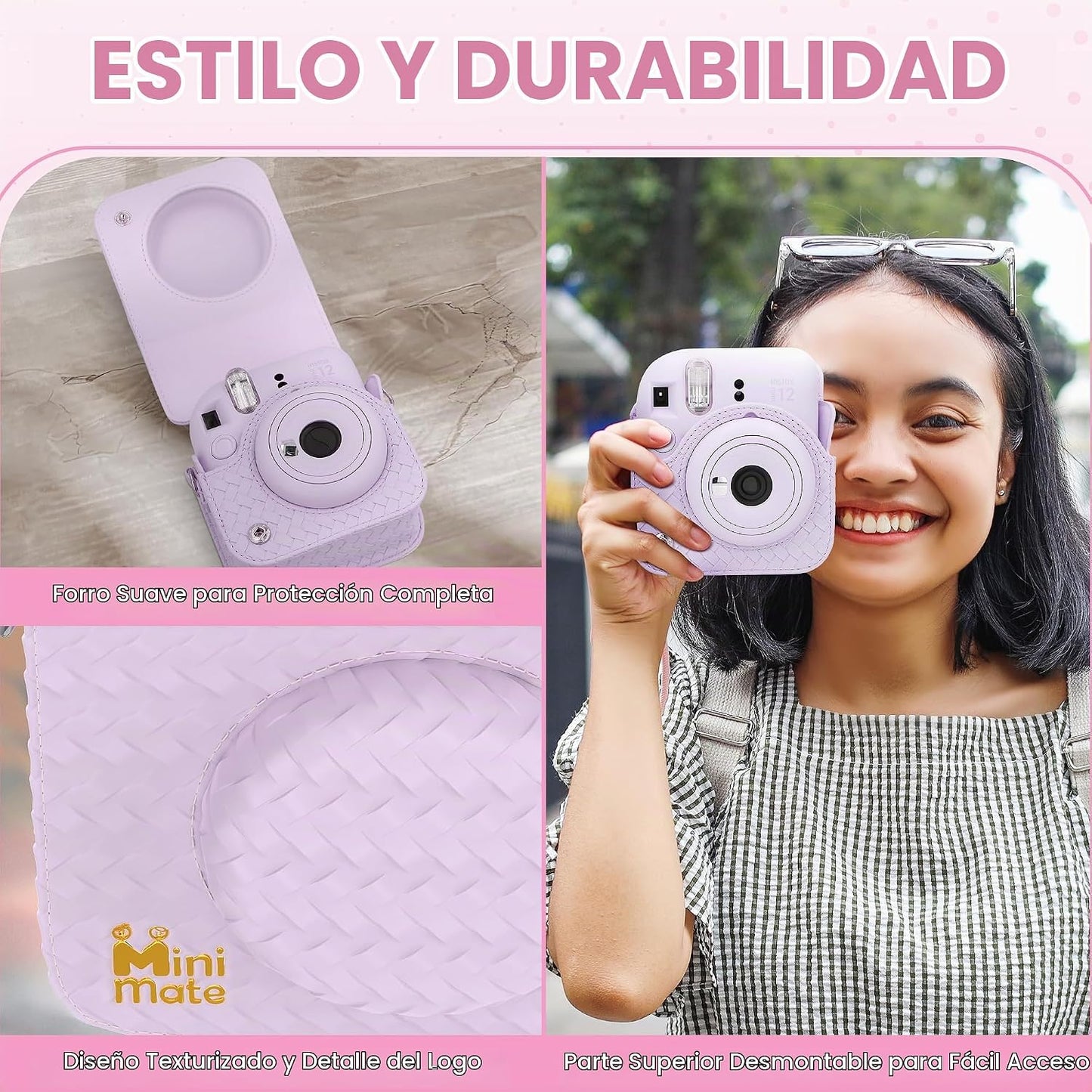 Fujifilm Instax Mini 12 Cámara Instantánea Morado Lila + Funda de D...
