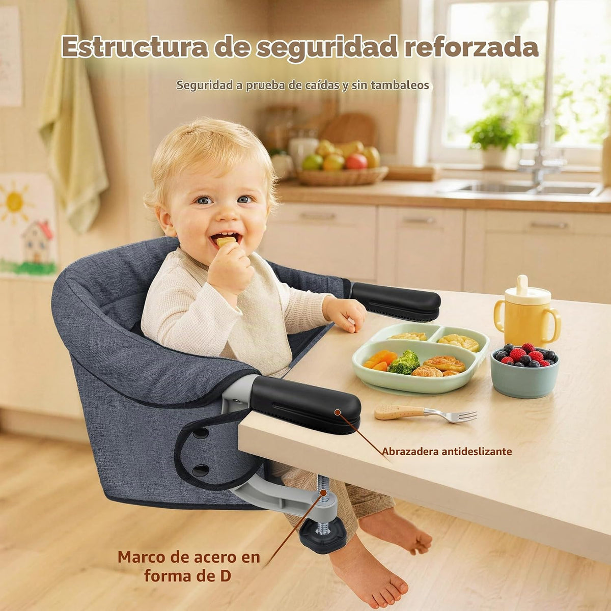 JOZZVE - Silla alta con gancho, asiento de alimentación portátil co...