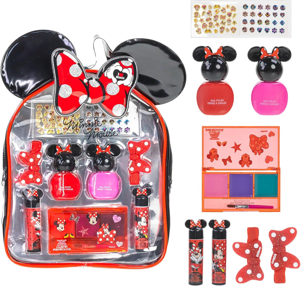 Minnie Mouse - Mochila de maquillaje con cosméticos y accesorios, a...
