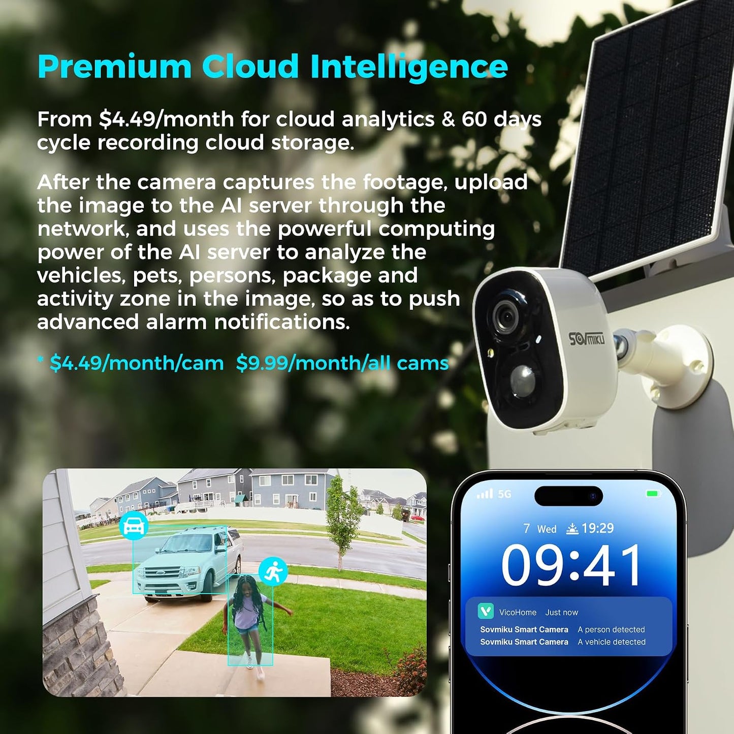 Vicohome 2CG6 Best 2K - Cámara de seguridad solar inalámbrica para...
