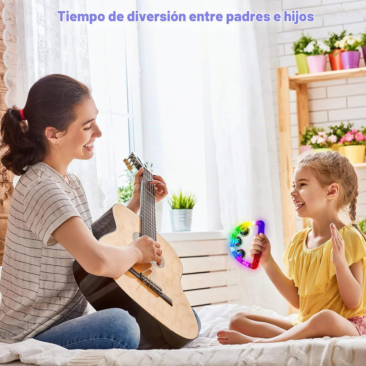 Aywewii Panderetas LED de Navidad que brillan en la oscuridad, sumi...