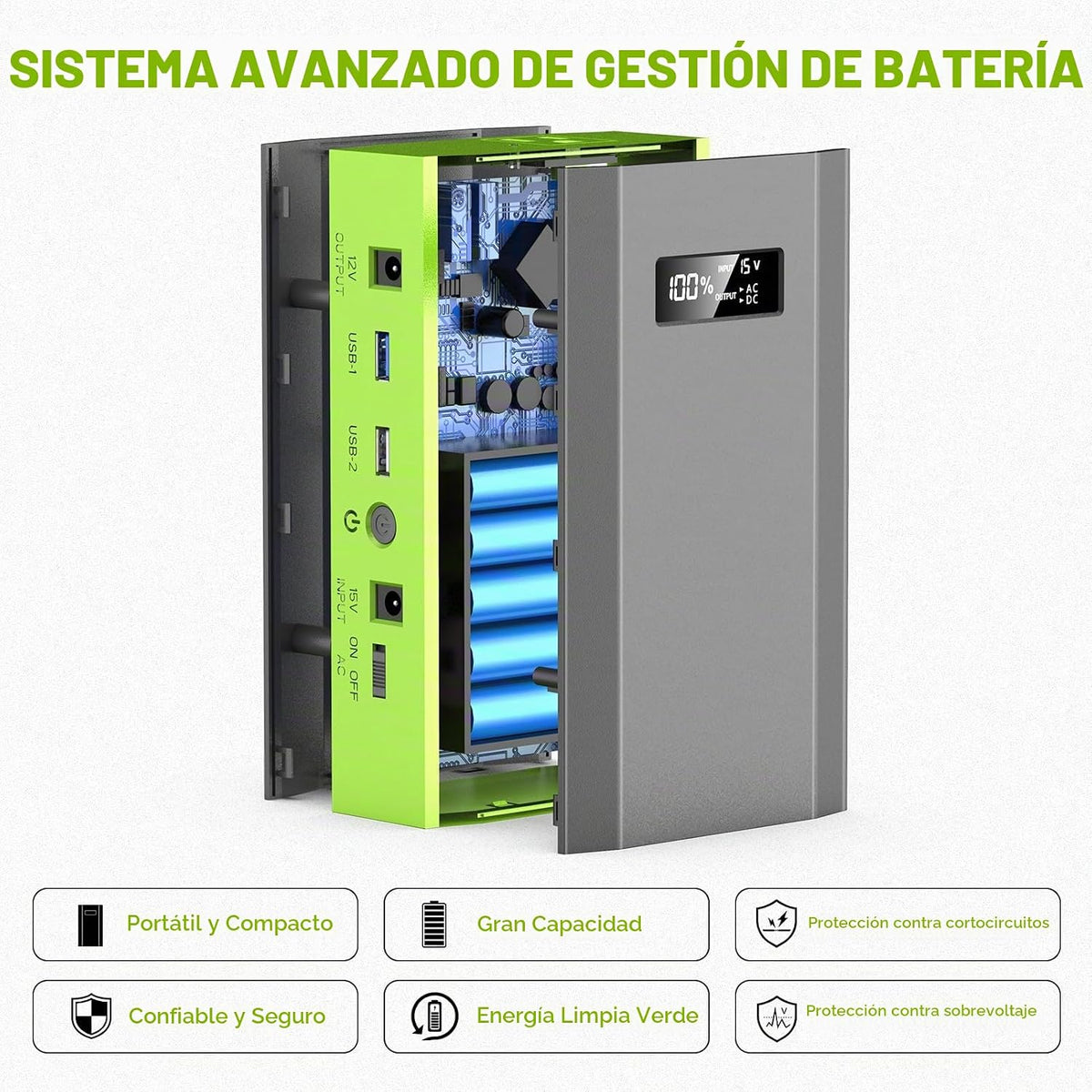 Batería portátil ZeroKor con toma de corriente alterna, paquete de...