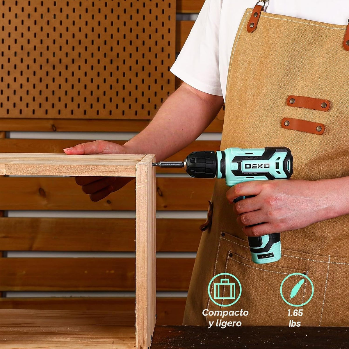 Taladro inalámbrico: DEKOPRO - Juego de taladro eléctrico de 12 V,...