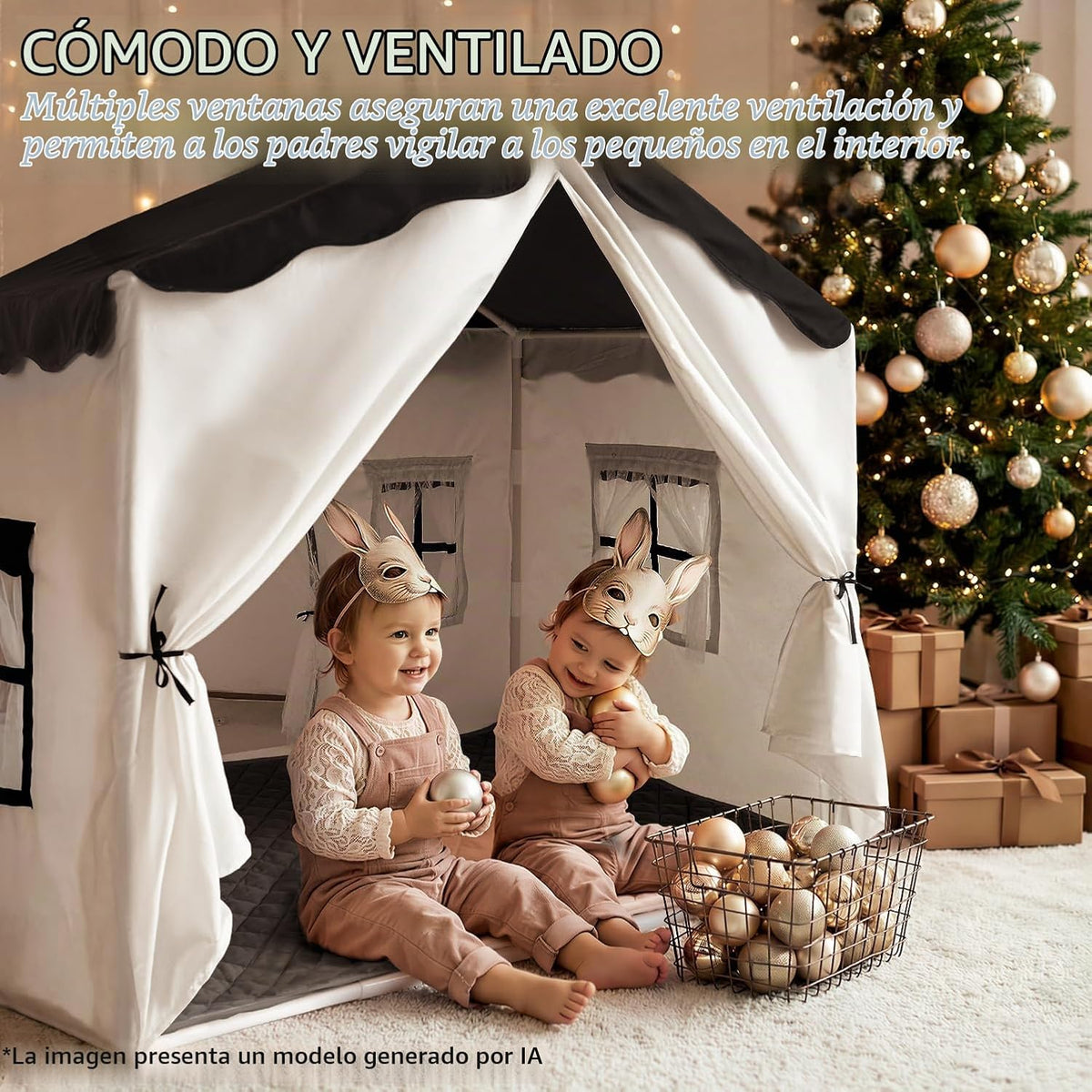 Tienda de campaña para niños con doble puerta para niños y niñas |...