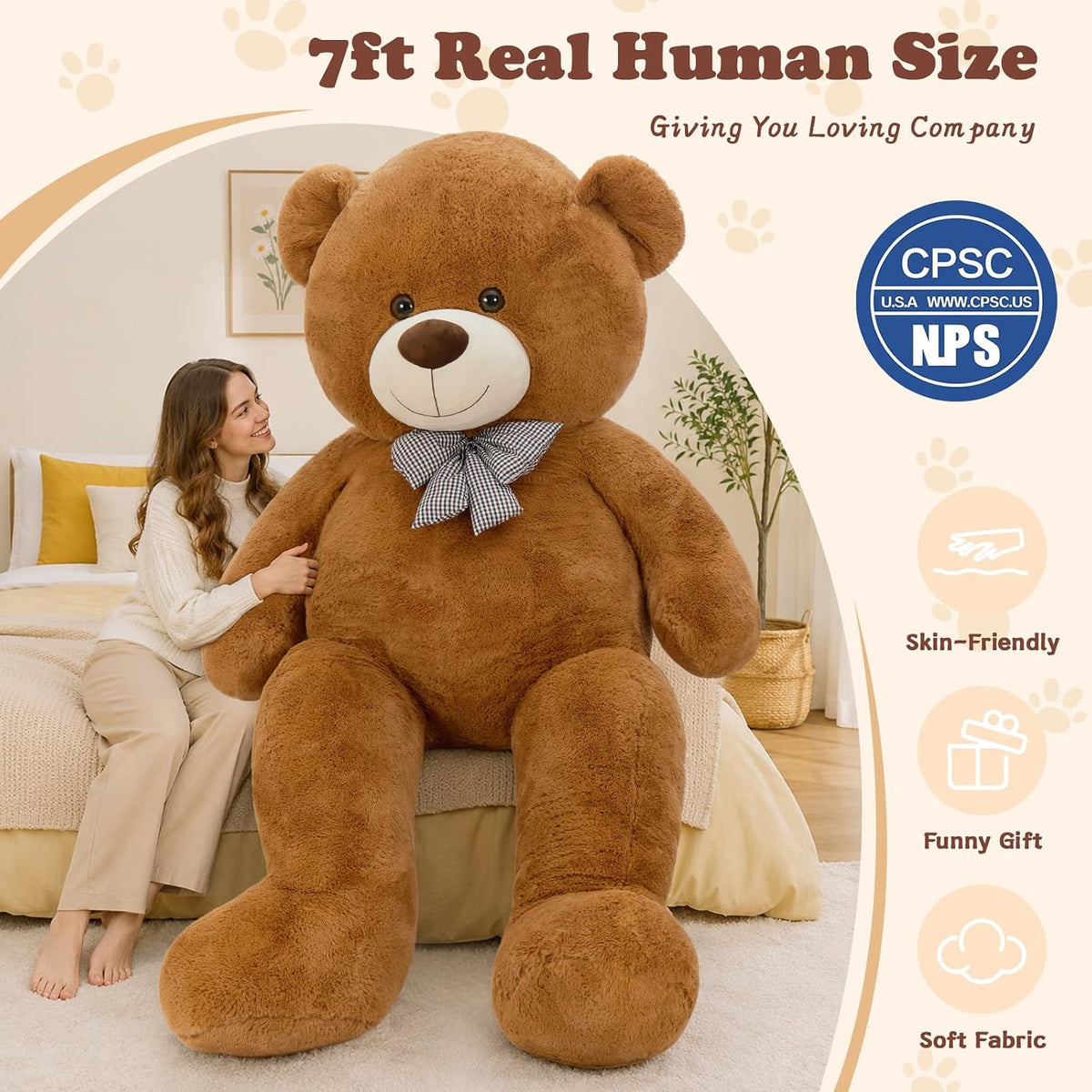 MaoGoLan Oso de peluche gigante de 7 pies, animal de peluche gigant...