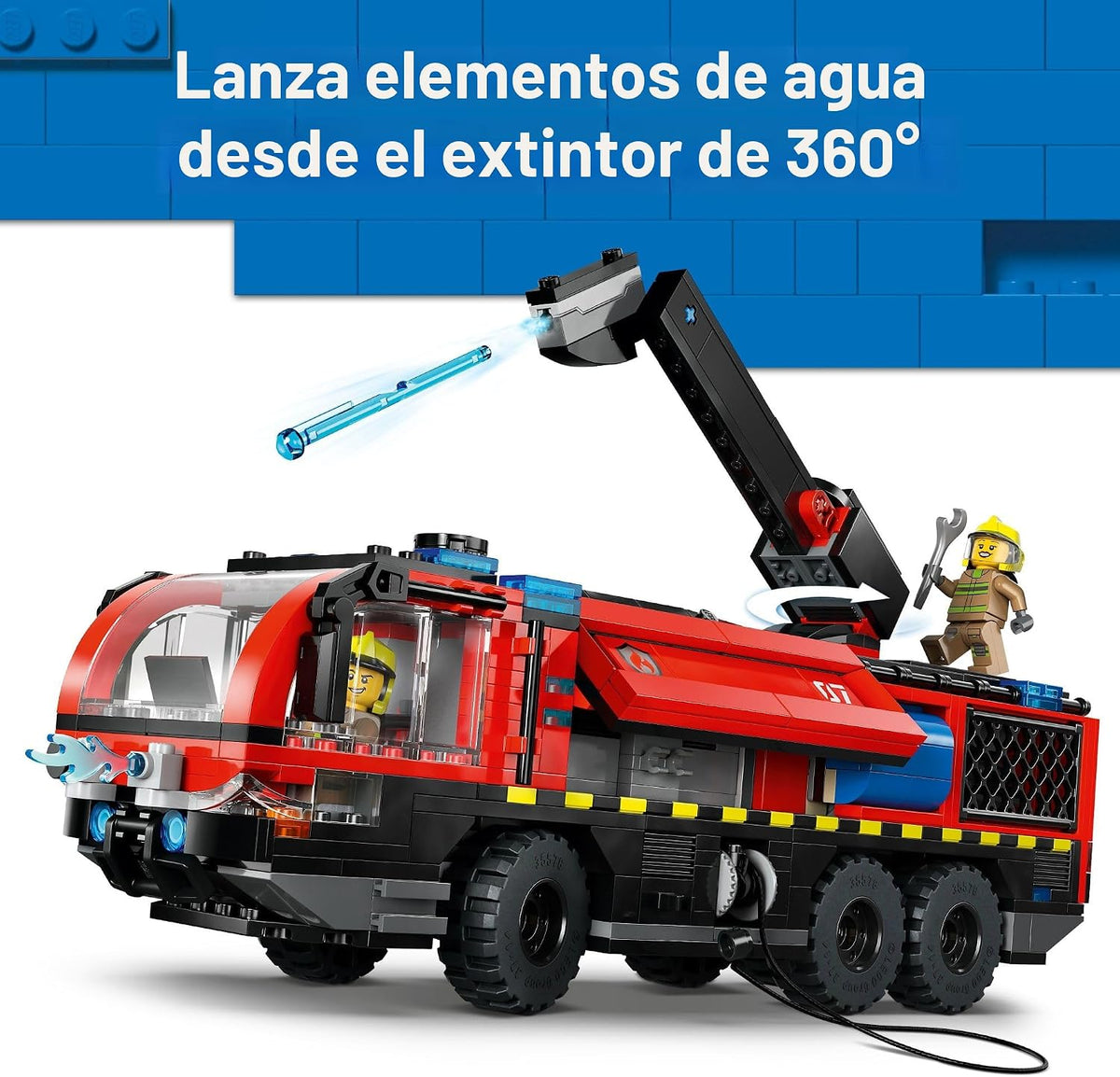 Coche de bomberos del aeropuerto de LEGO City para niños, juguete d...