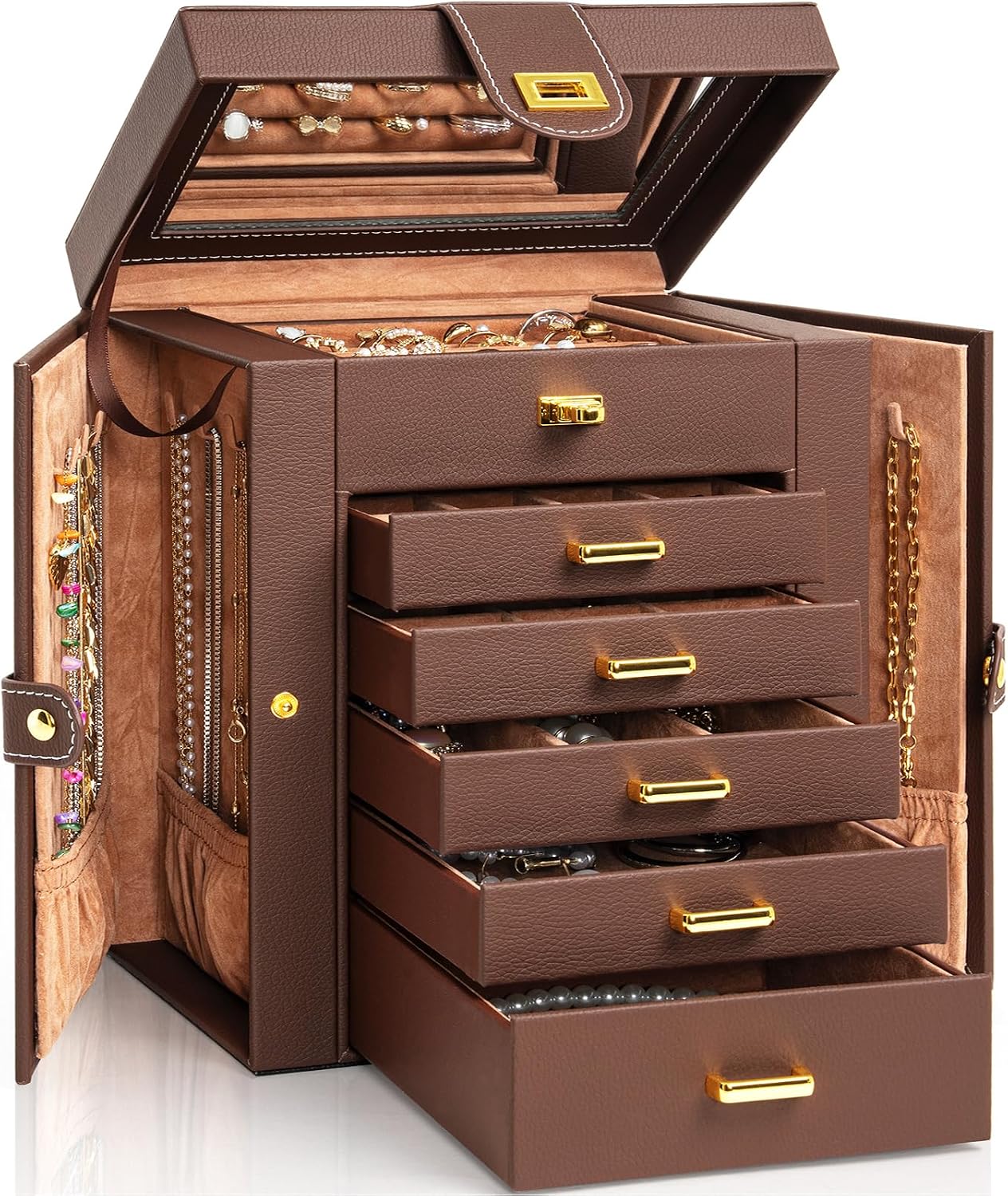 AKOZLIN Caja Organizadora de Joyería Funcional, Estuche de Almacena...