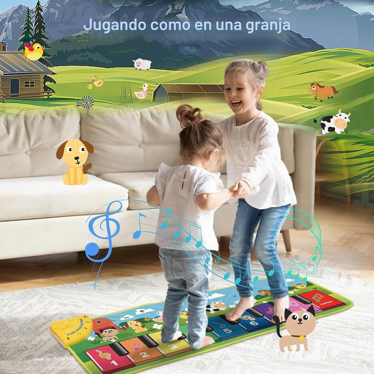 FOKI - Alfombrilla para piano de piso, juguetes para bebés y niños...