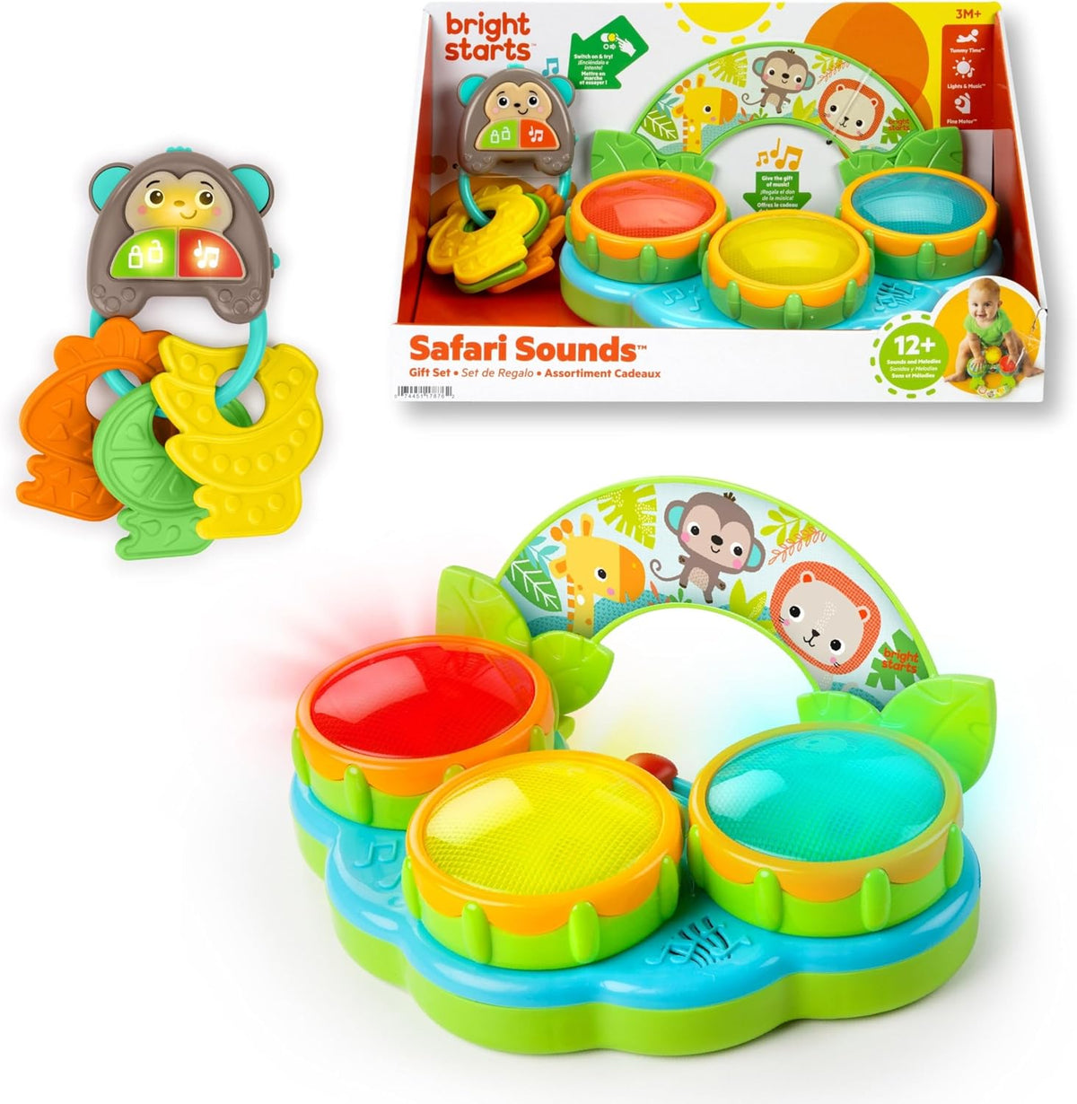 Bright Starts Set de Regalo Safari Sounds, Paquete de 2 Juguetes pa...