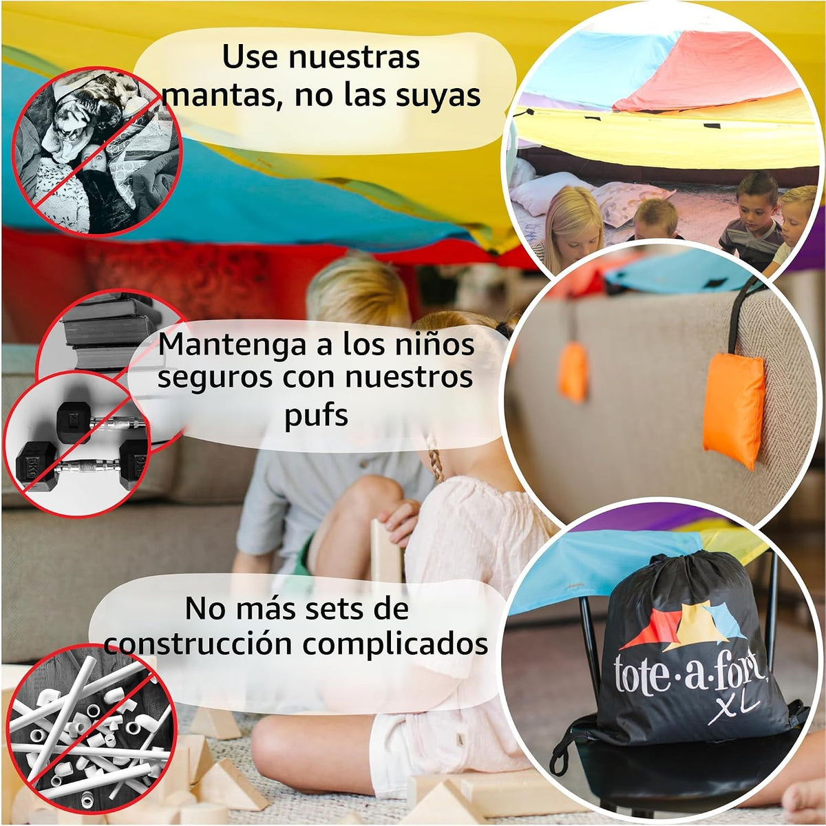 Tote a Fort Original XL Conjunto de construcción de fuerte con mant...
