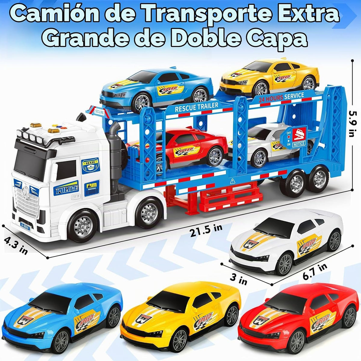 Juguetes para niños pequeños de 3, 4, 5, 6, 7 años, camión de carre...