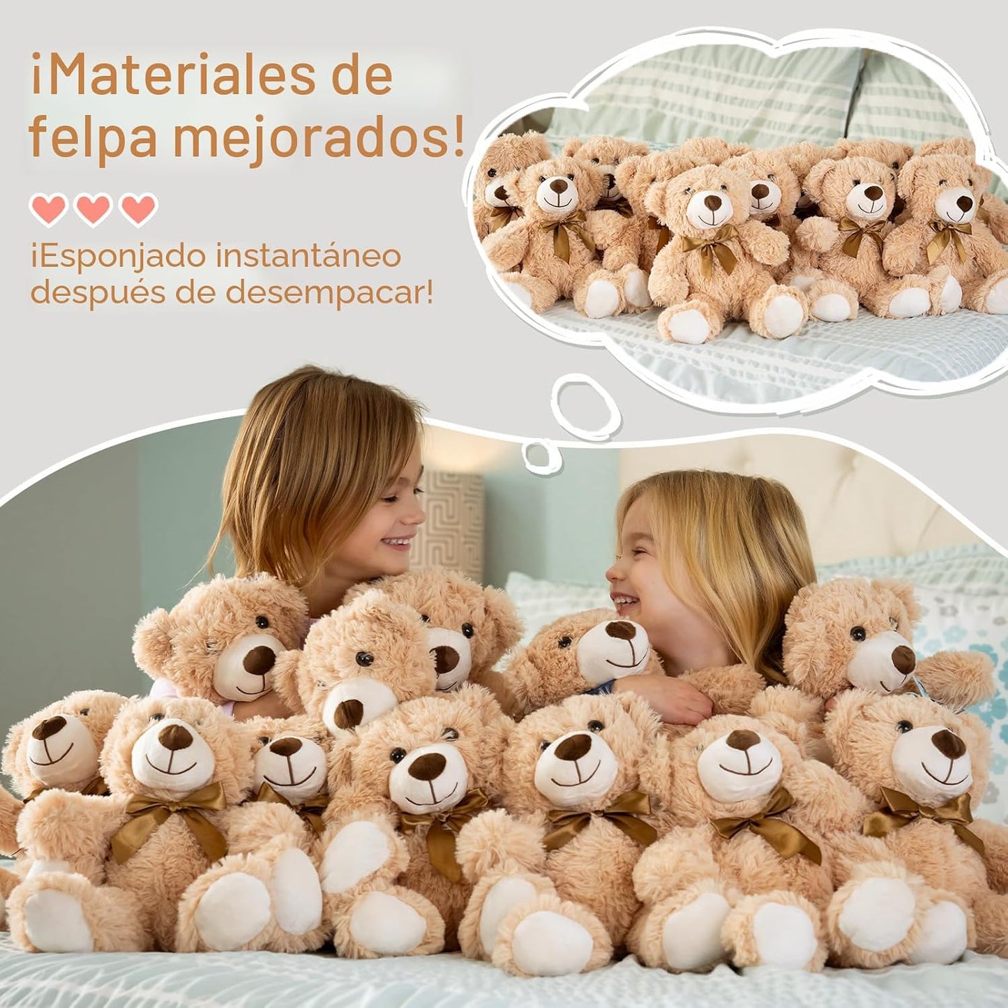 Tezituor Paquete de 3 osos de peluche a granel de 14 pulgadas para...