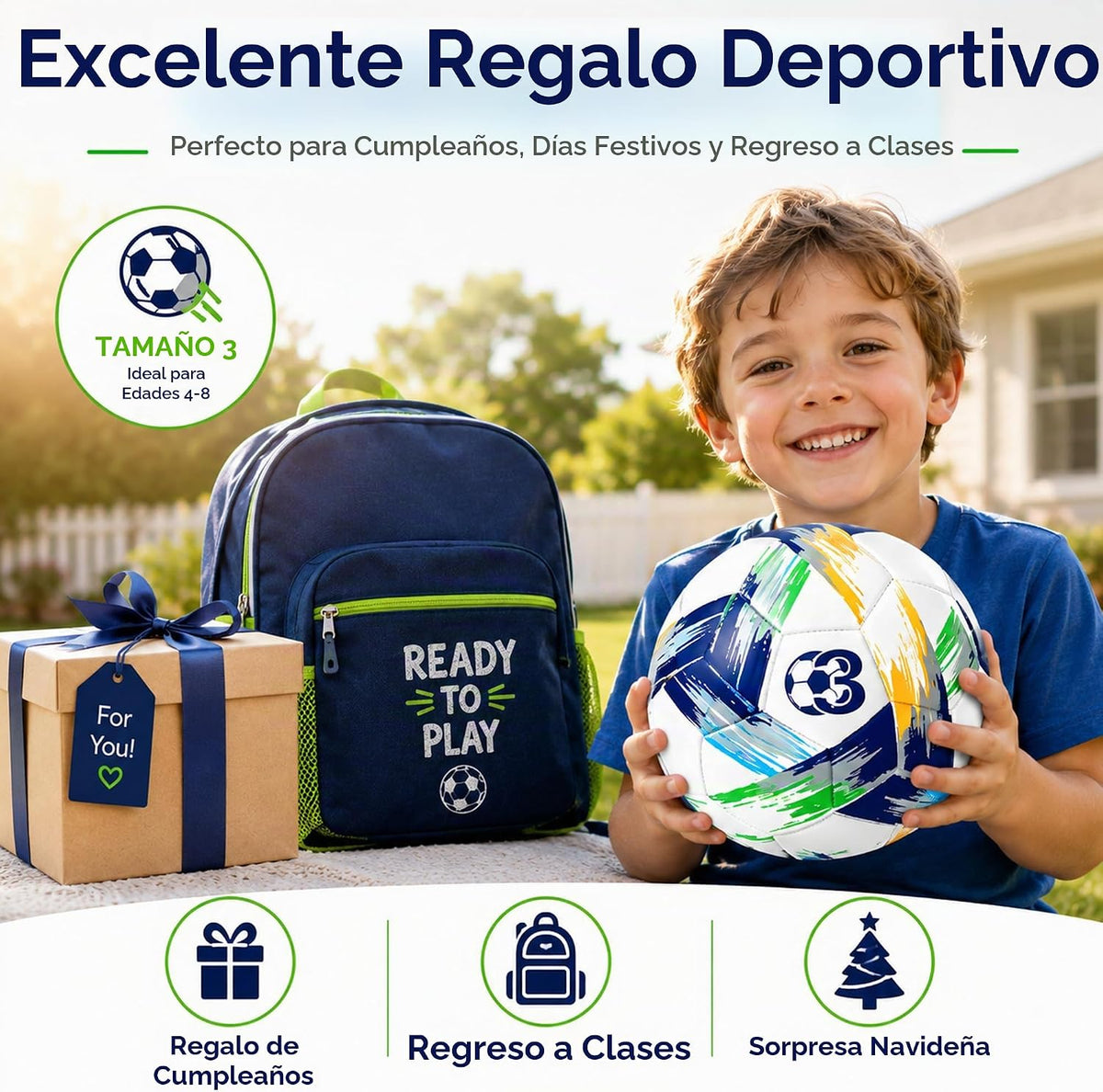 Innotoys Balón de fútbol tamaño 5, tamaño 4, tamaño 3, desinflado,...
