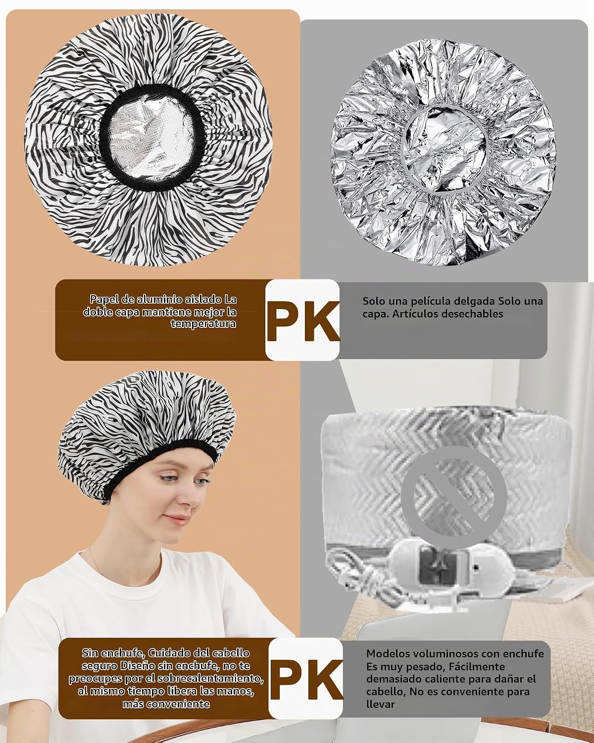 YIZIJIZI 2 Piezas Gorro Térmico para Acondicionamiento Profundo, Go...