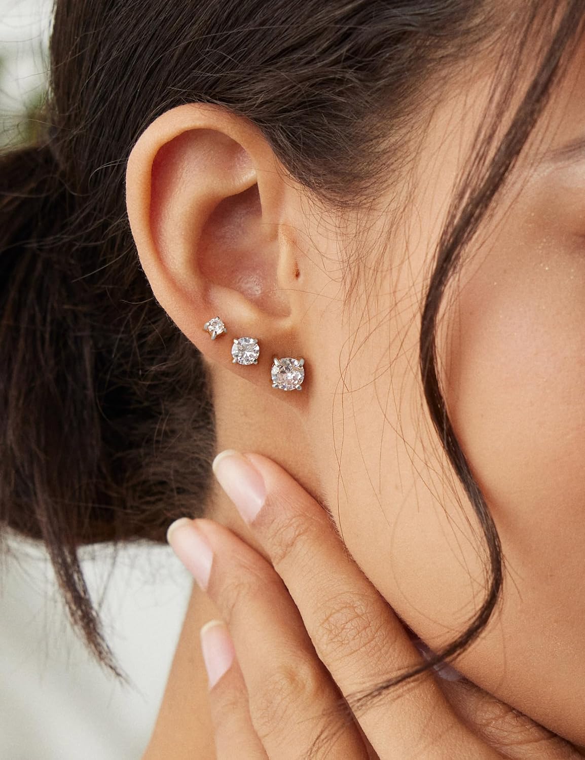 Juego de 6 pares de aretes, aretes hipoalergénicos de circonita cúb...
